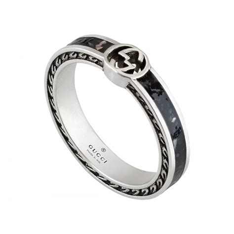 gucci interlocking g enamel ring|Gucci interlocking ring silver.